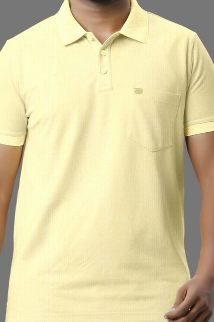 Ariser Mens Golf Polo Half Sleeve T-Shirt Light Yellow 29007