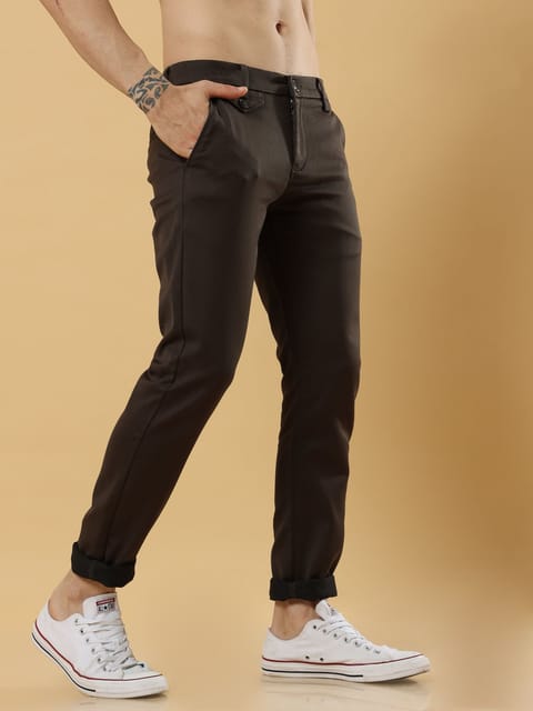 Double Cloth Cotton Caramel Brown Trouser