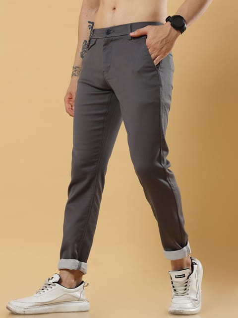 Double Cloth Cotton Dark Grey Trouser