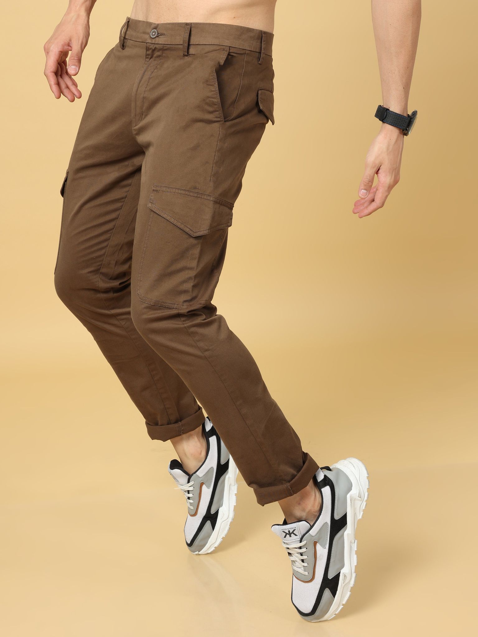 Basic Brown Slim Fit Cargo