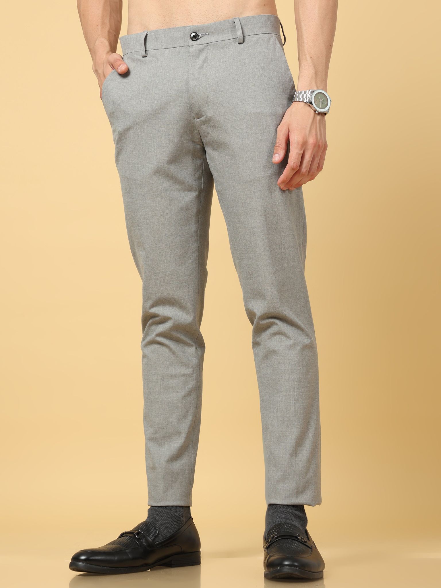 Essential Light Grey Sleek Formal Trouser