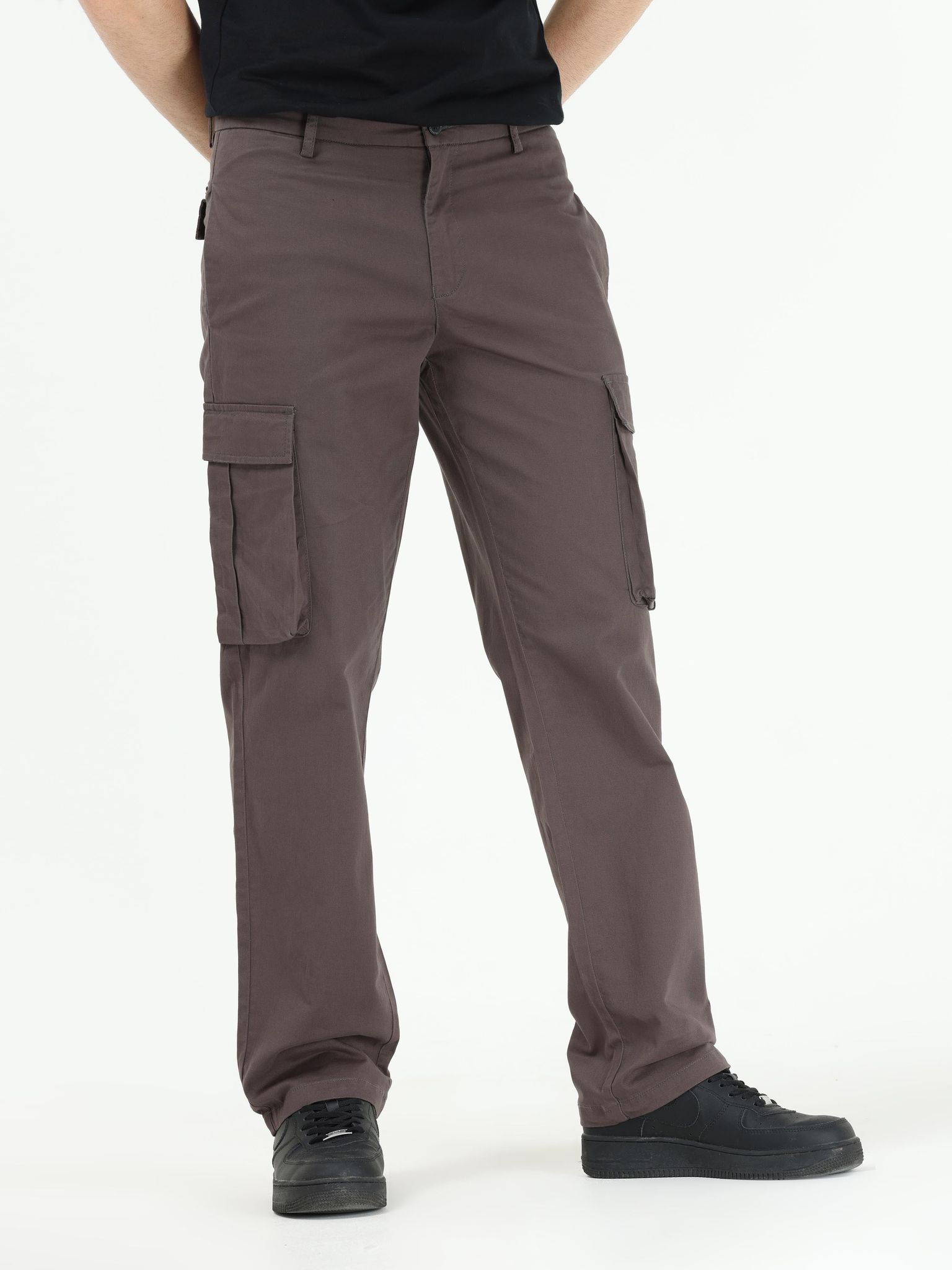 Finest Twill Dark Grey Baggy Fit Cargo