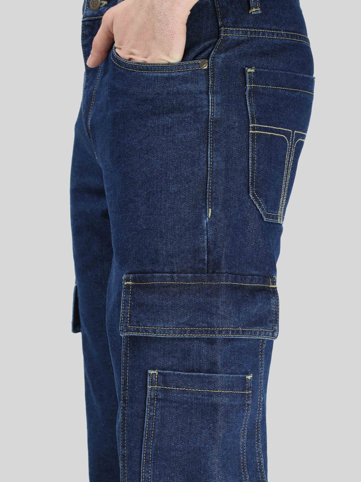 Nile Blue Relaxed Fit Denim Cargo