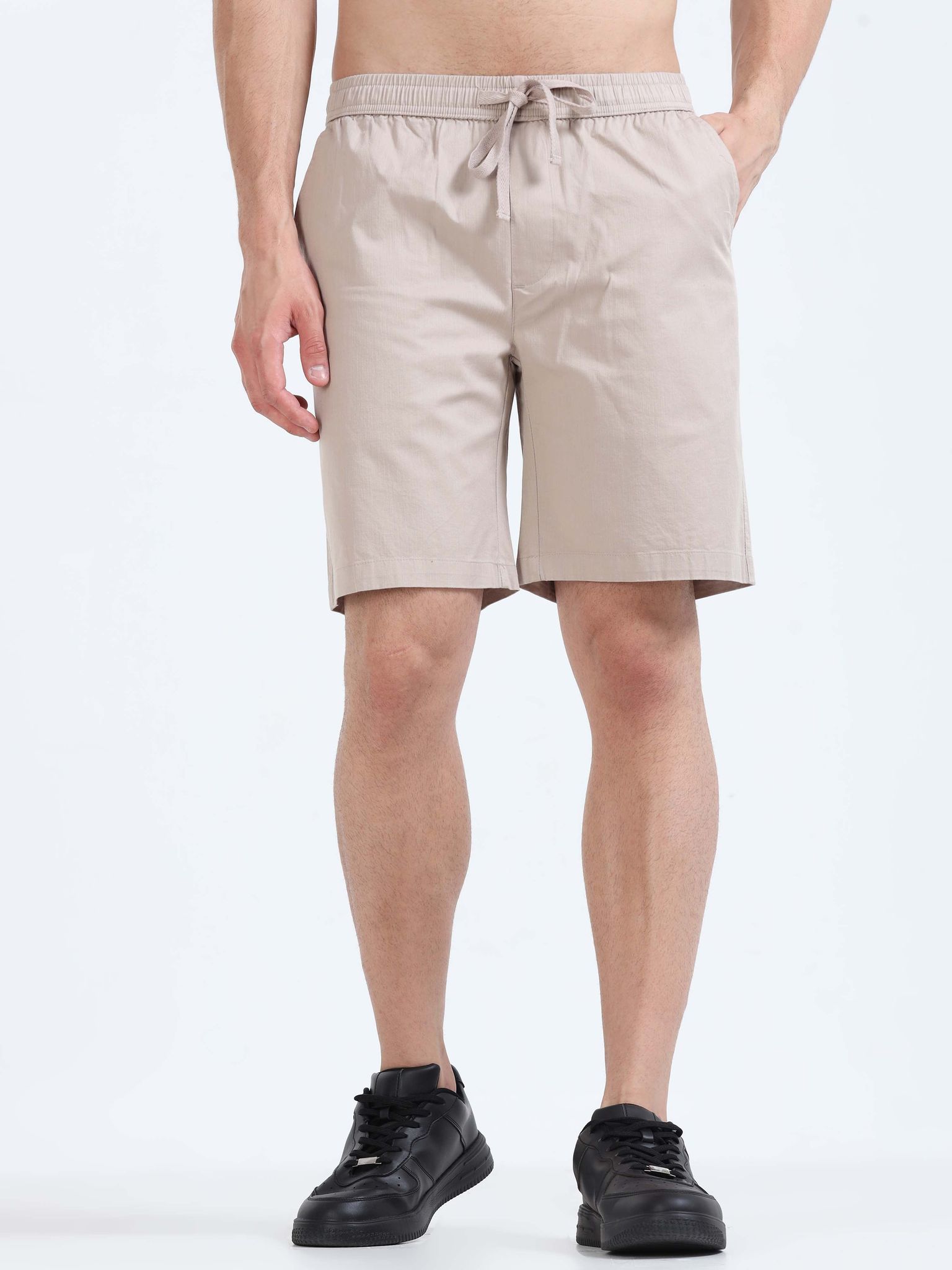 Soft Cotton Beige Basic Shorts