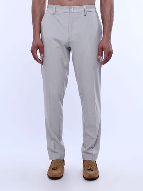 Soft Handle Tailored Cream Trousers