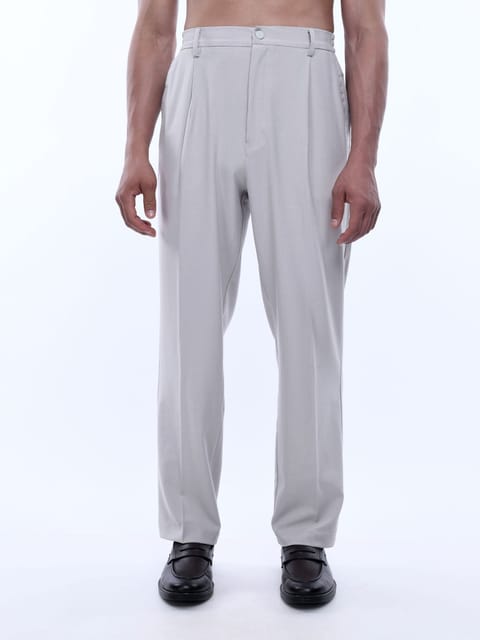 Soft Handle Relaxed Cream Trousers