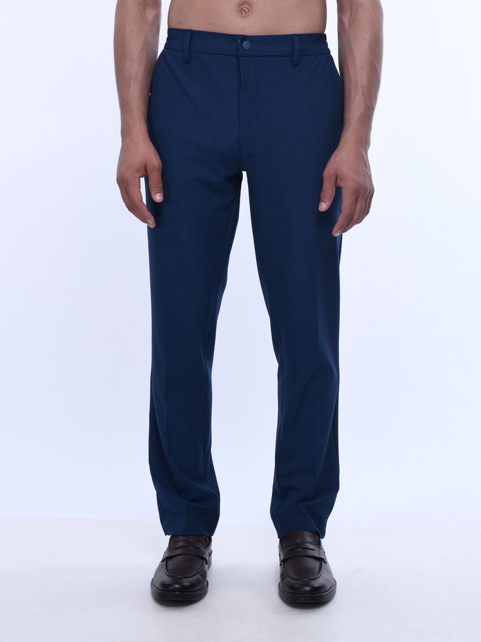 Soft Handle Tailored Blue Trousers