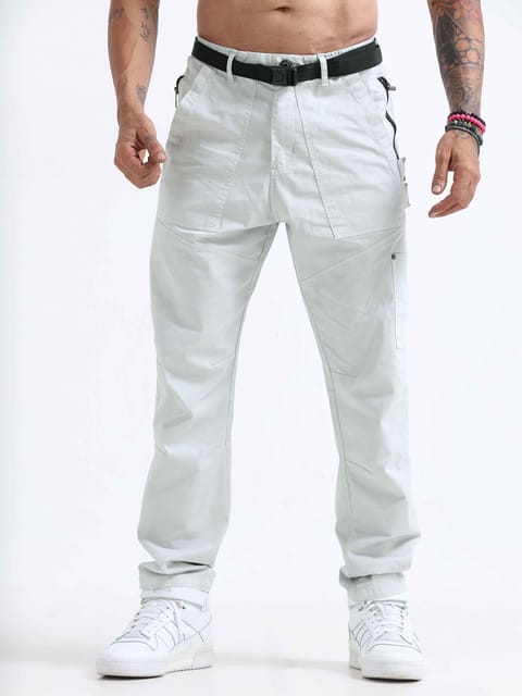 ZipCore Utility Pant In Mid White