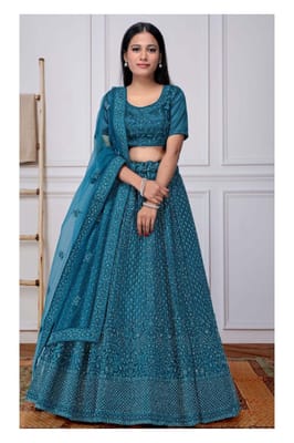 Gajiwala Womens Net Lehenga Morpich 8103