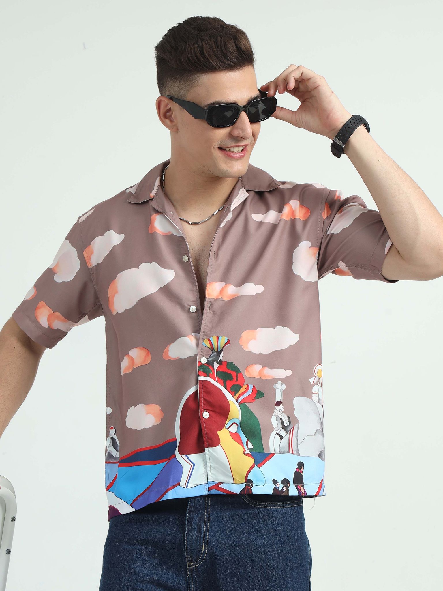 Men Queen of Hearts Oversized Shirt-Queen of Hearts