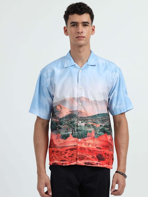 Men Ruins of Indus Oversized Shirts-Indus