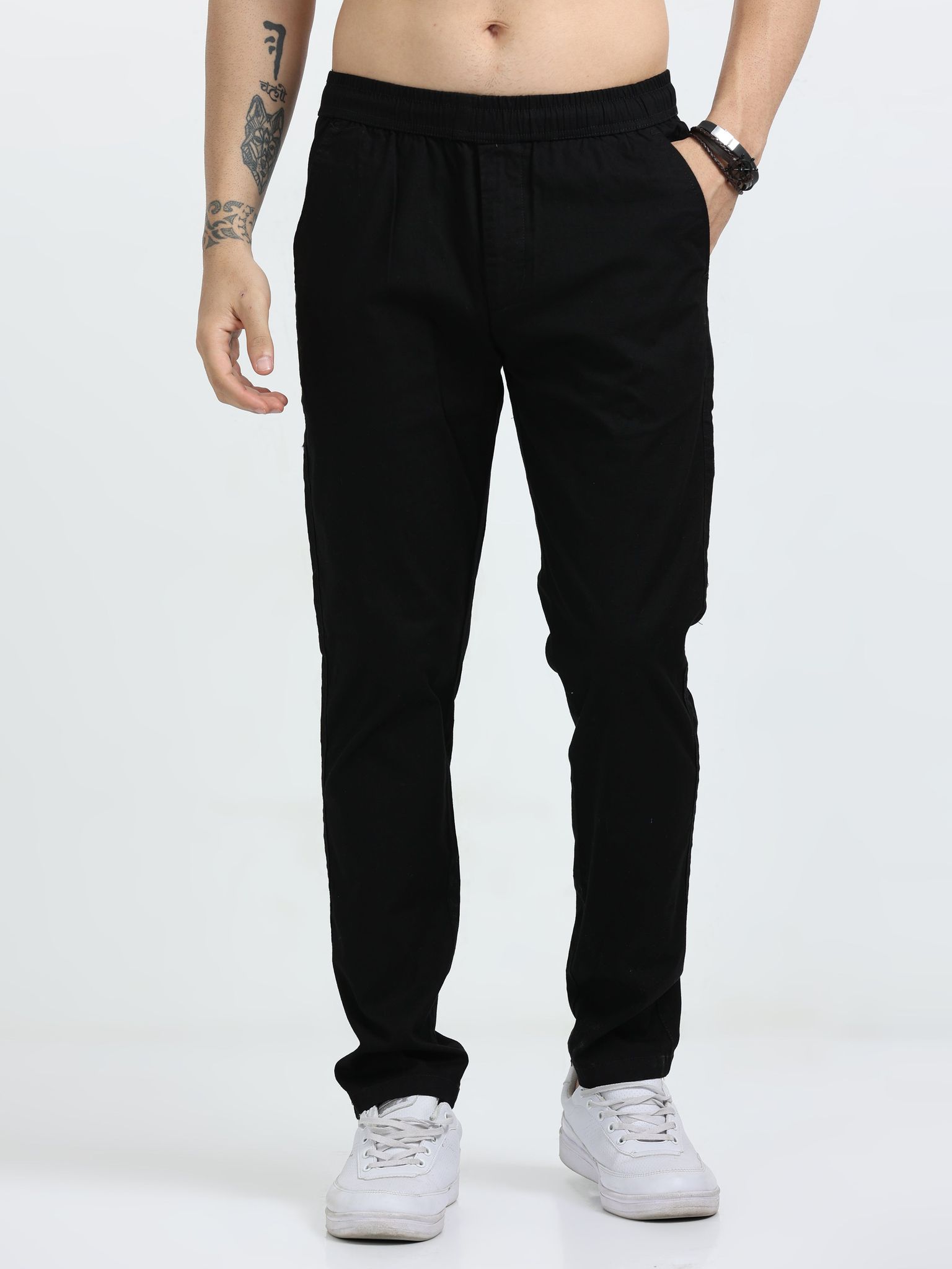 Lazy Linen Comfy Trouser - Black