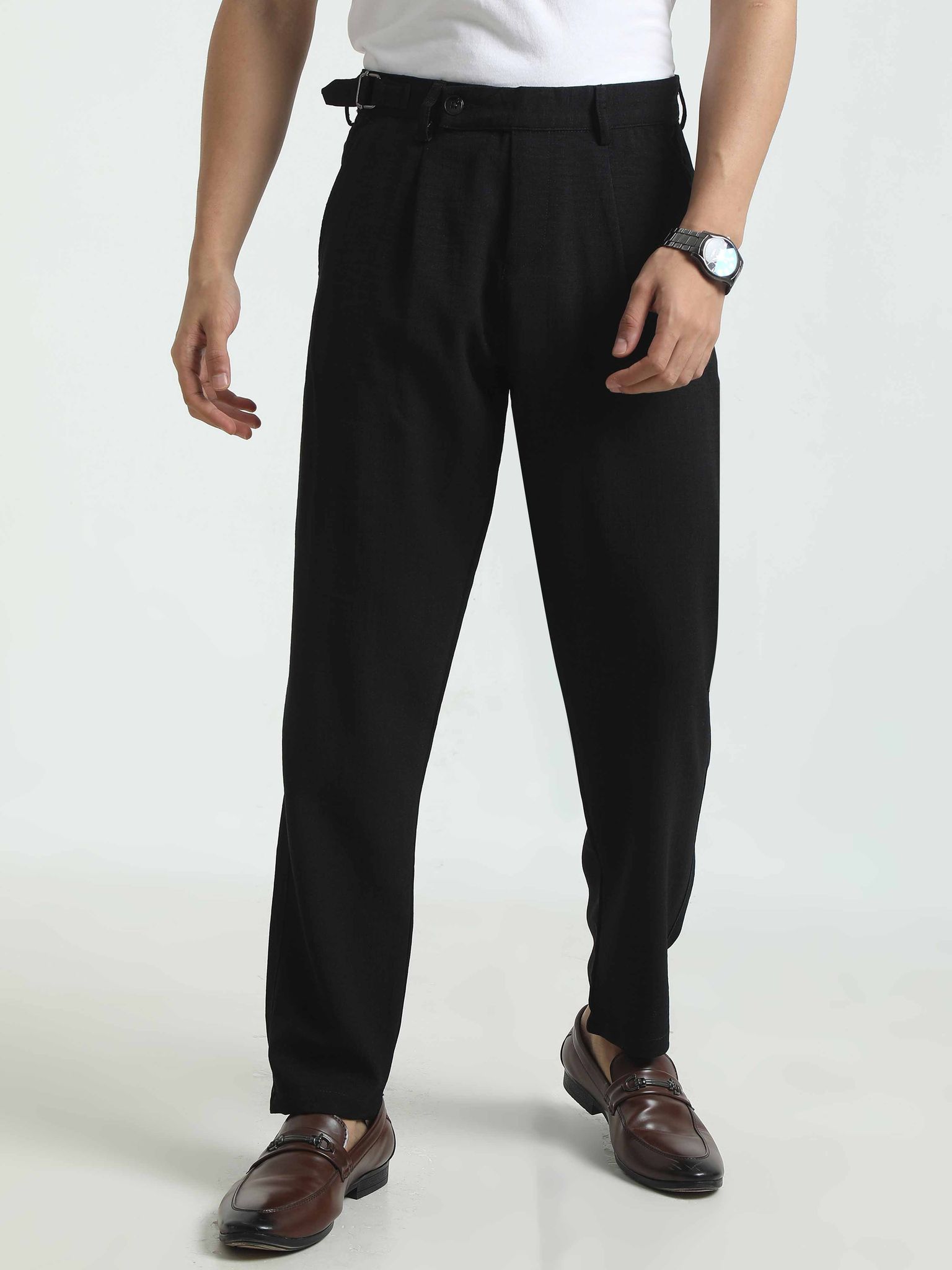 Men Air Linen Summer Pants-Black