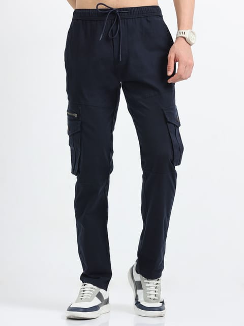 Men Zipper Cargo-Navy