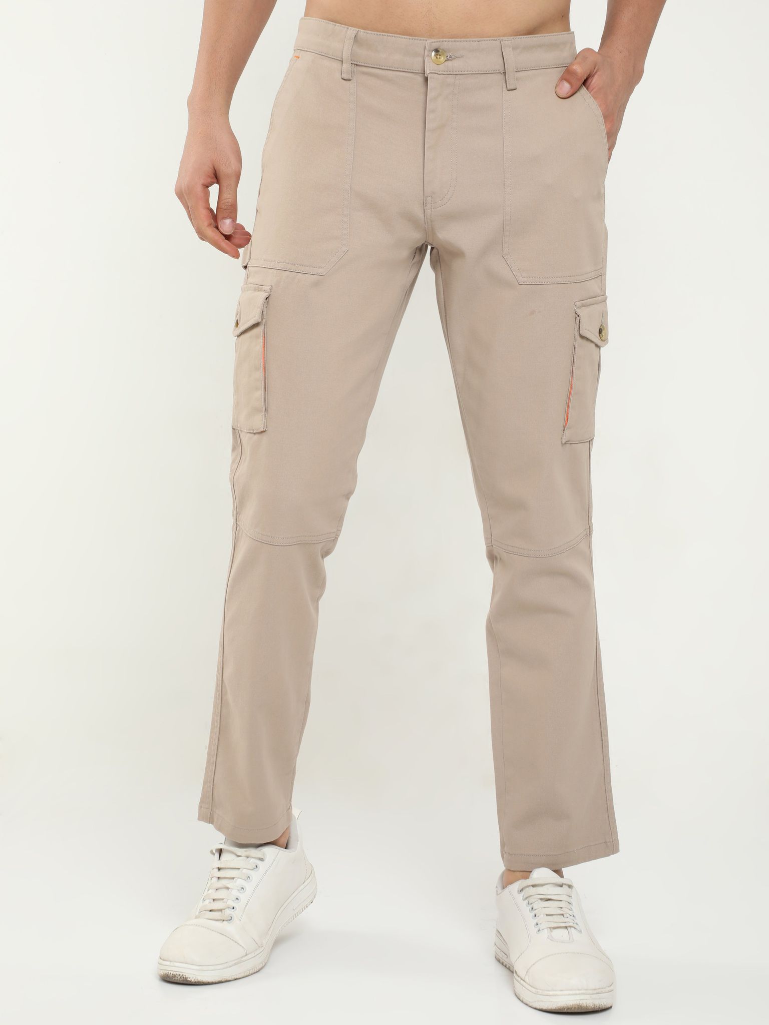 Men Classic Cargo Pant- Cream