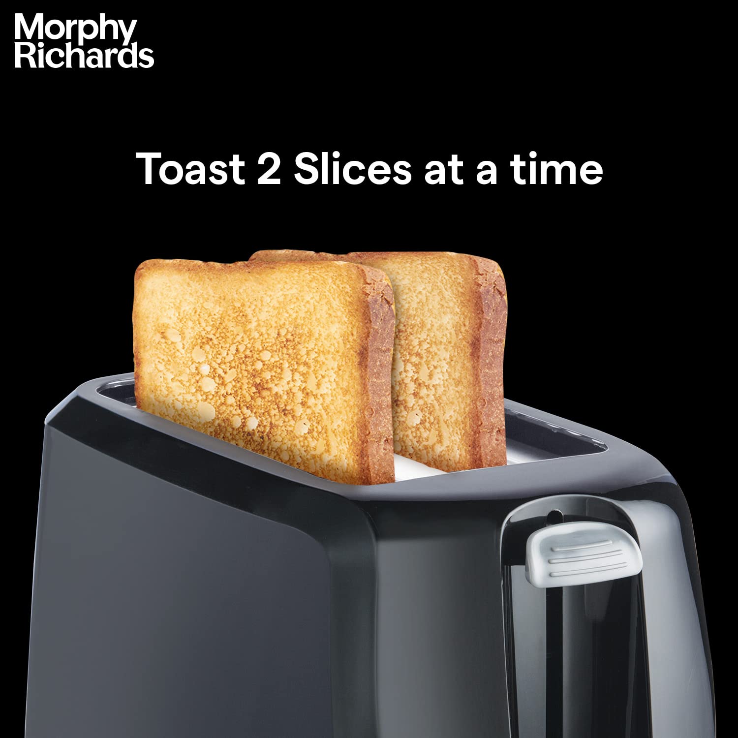 Morphy Richards AT 200 Bread Toaster|700W Toaster 2 slices|6 Different Browning Controls|Removable Crumb Tray|Cool Touch Body With Anti-Skid Feet|Wider Slots & Hi-Lift Feature|Black