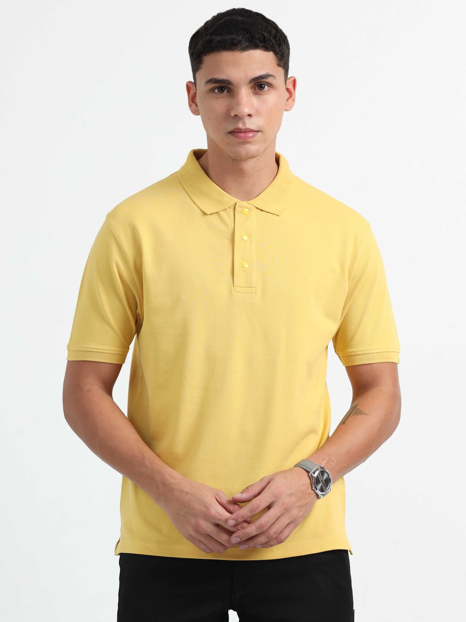 Caslay Organic Cotton - Mustard Polo T-Shirt