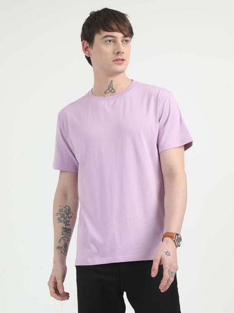 Caslay Organic - Lavender Crew Neck Solid T-Shirt