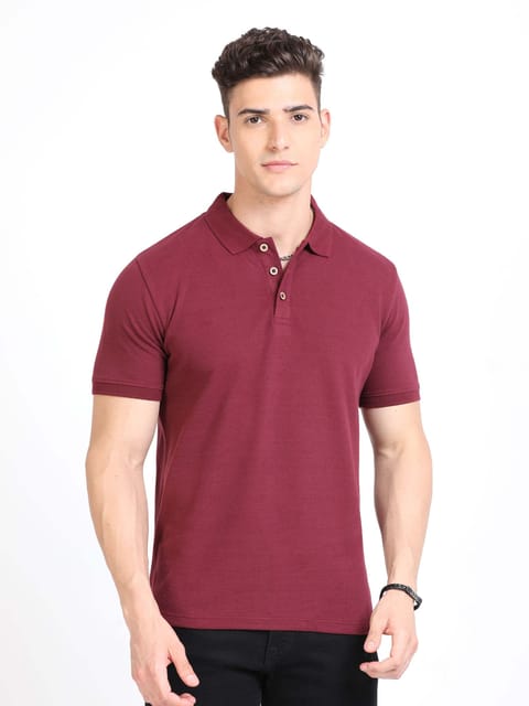 Sustainable Polo T-shirt - Maroon