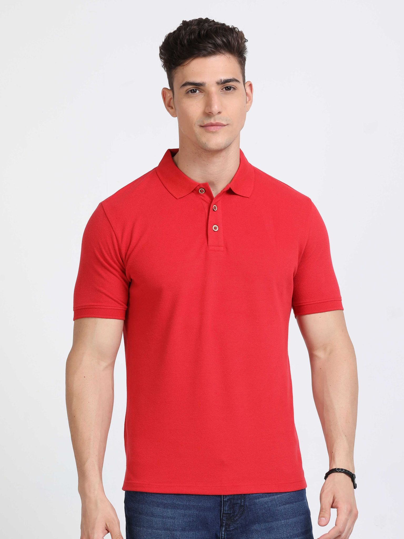 Sustainable Polo T-shirt - Red