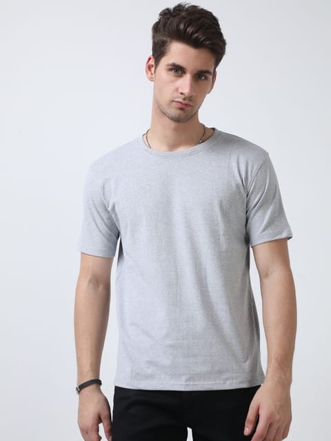 Sustainable Crew Neck T-shirt - Grey Melange