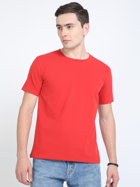 Sustainable Crew Neck T-shirt - Red