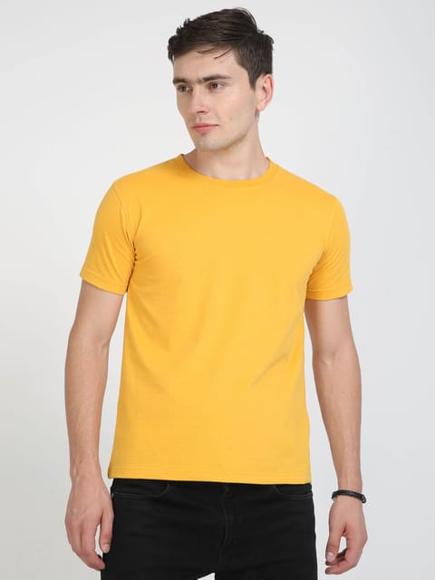 Sustainable Crew Neck T-shirt - Mustard Yellow