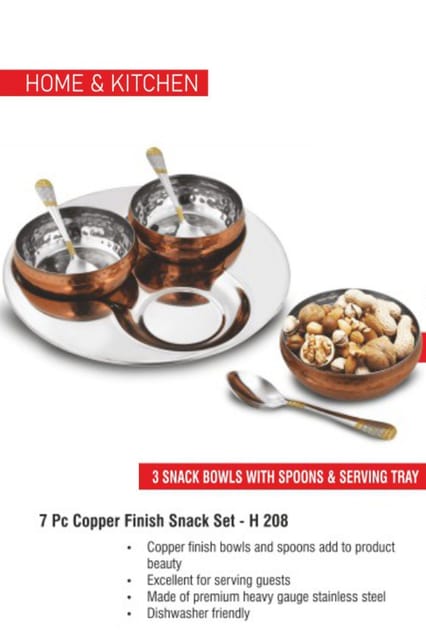 PUTHUSU 3 SNACKS BOWLS WITH SPOONS & SERVING TRAY H 208