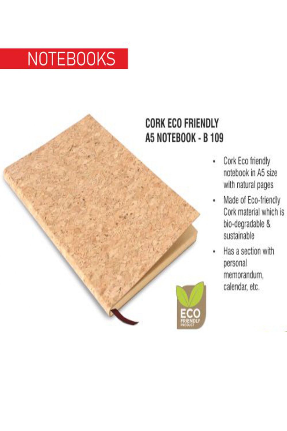 PUTHUSU CORK ECO FRIENDLY A5 NOTEBOOK B 109