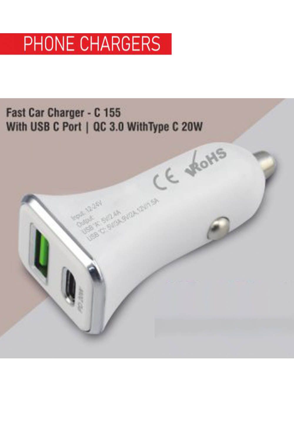 PUTHUSU FAST CAR CHARGER WITH USB C PORT C 155