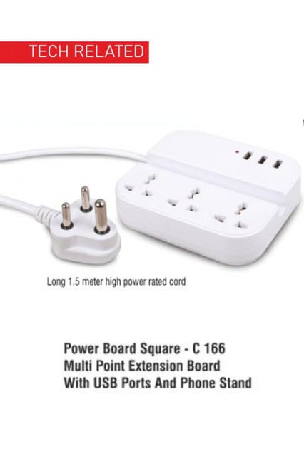 PUTHUSU POWER BOARD SQUARE MULTIPOINT EXTENSION BOARD WITH USB PORTS C 166