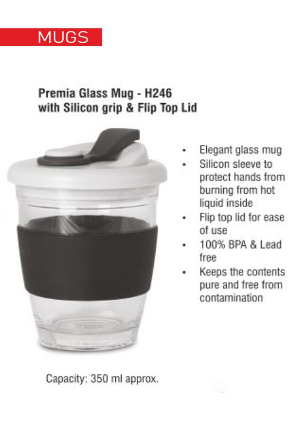 PUTHUSU COFFEE GLASS MUG 350 ML H 246