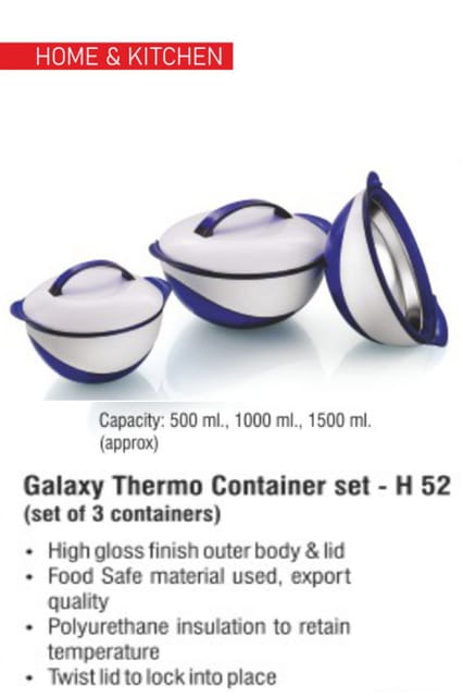 PUTHUSU GALAXY THERMO SET OF 3 CONTAINER 500ML+1000ML+1500ML H 52