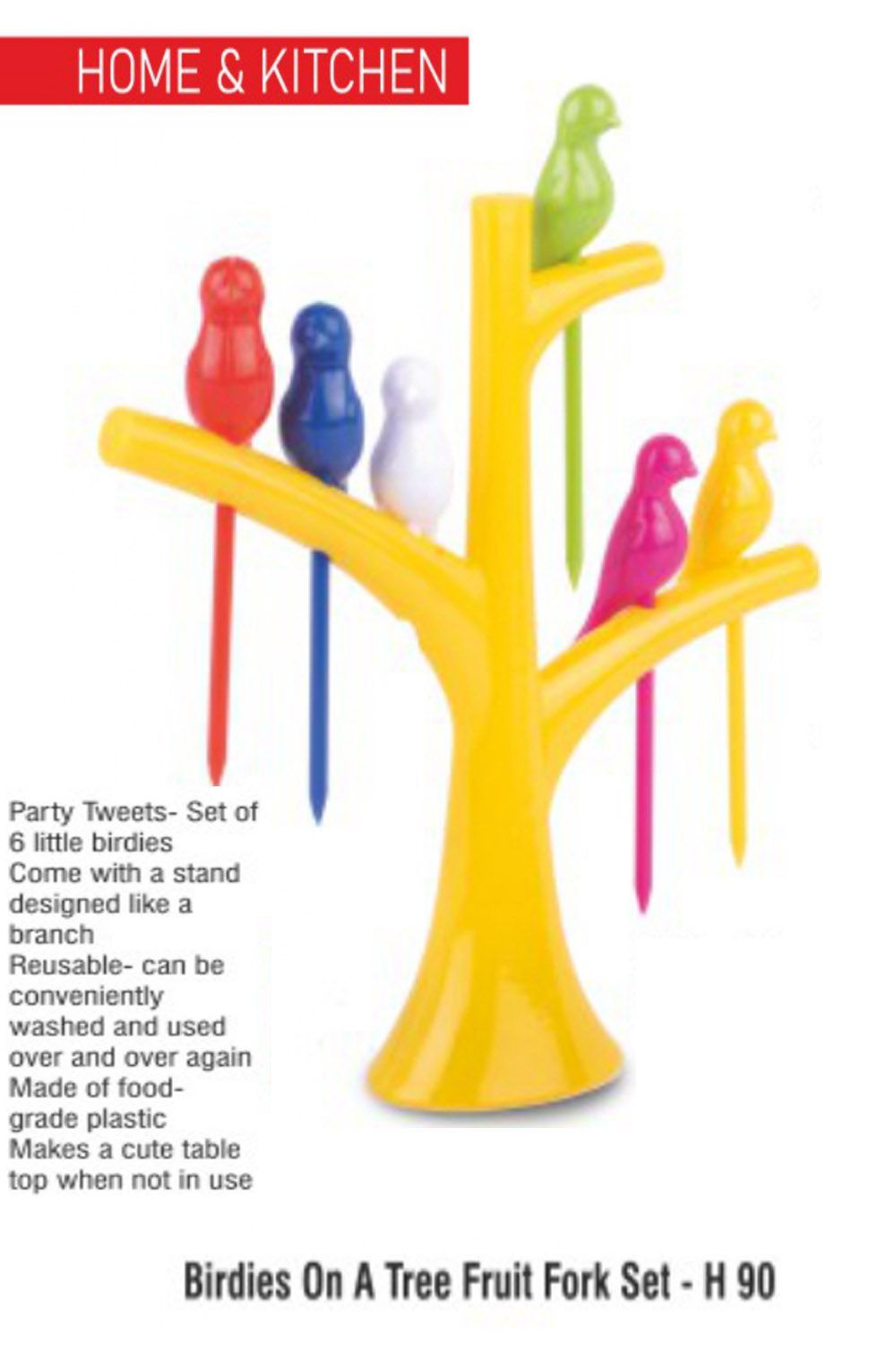 PUTHUSU BIRDIES ON A TREE FRUIT FORK SET H 90