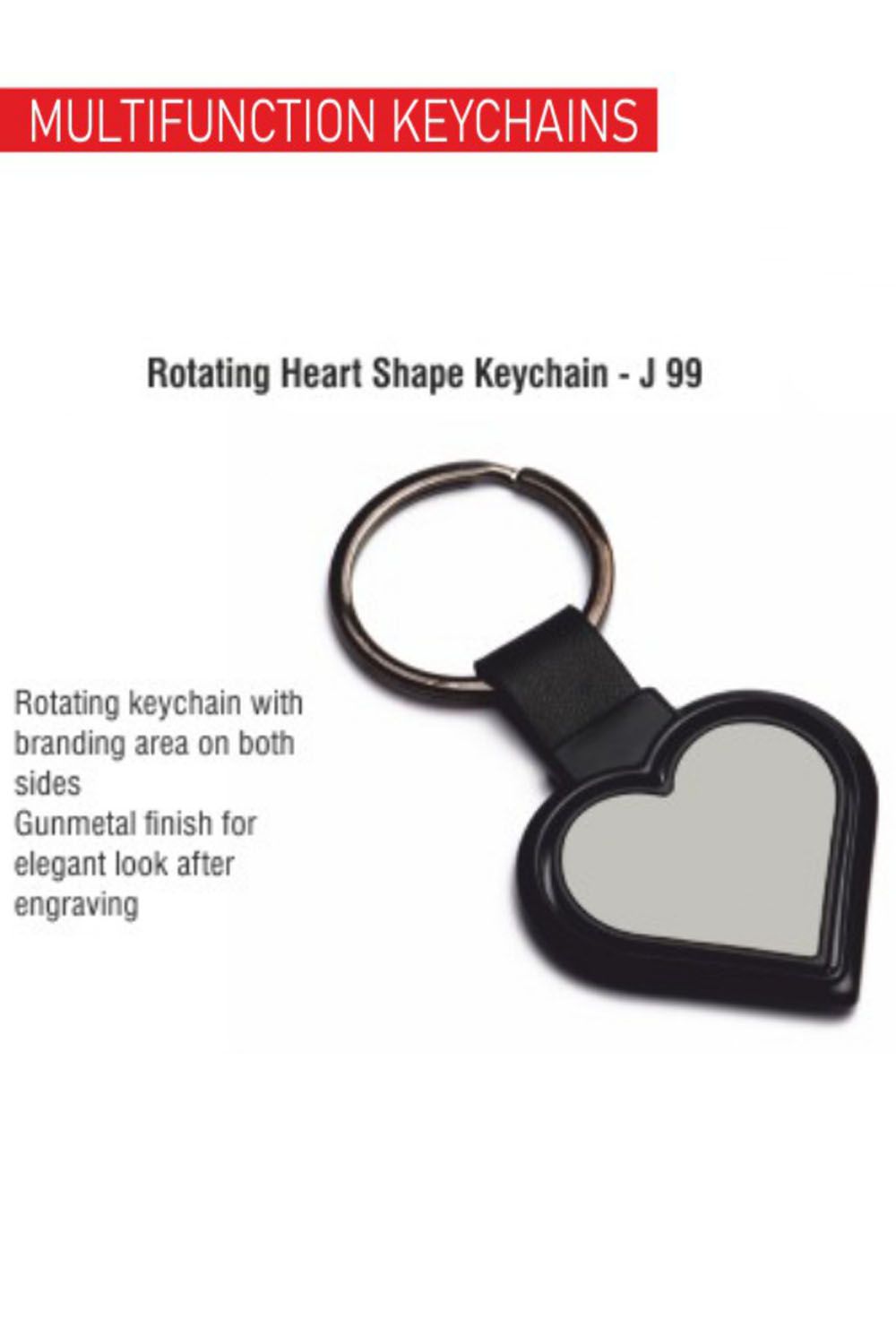 PUTHUSU ROTATING HEART SHAPE KEYCHAIN J 99