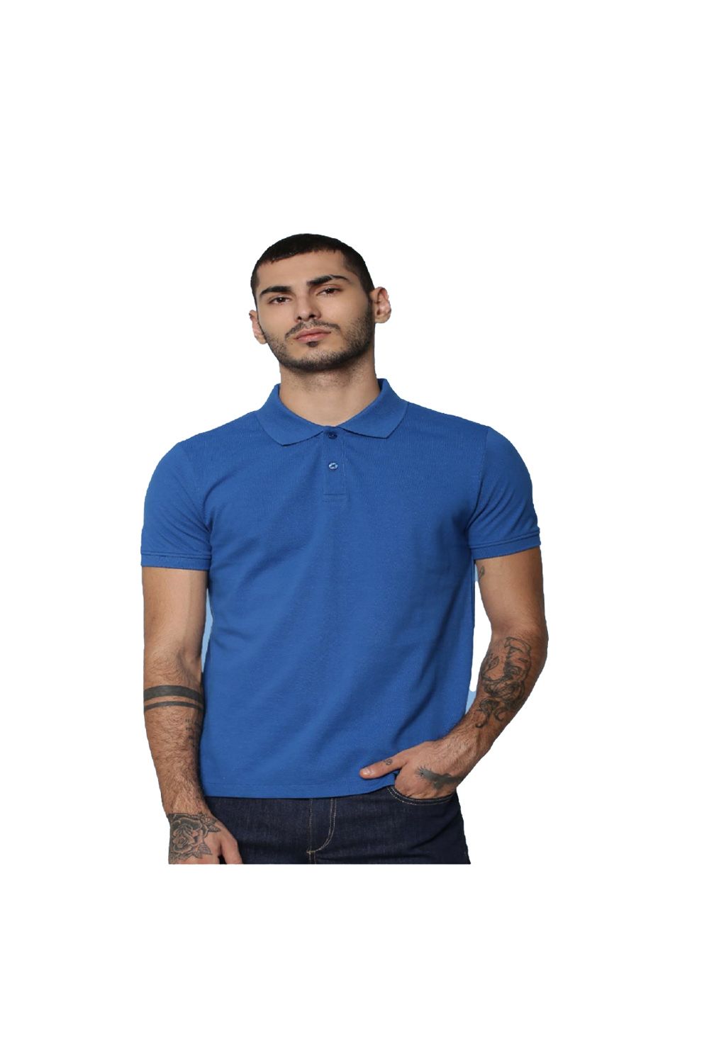 Jack&Jones Men's Solid Polo T-Shirt Blue