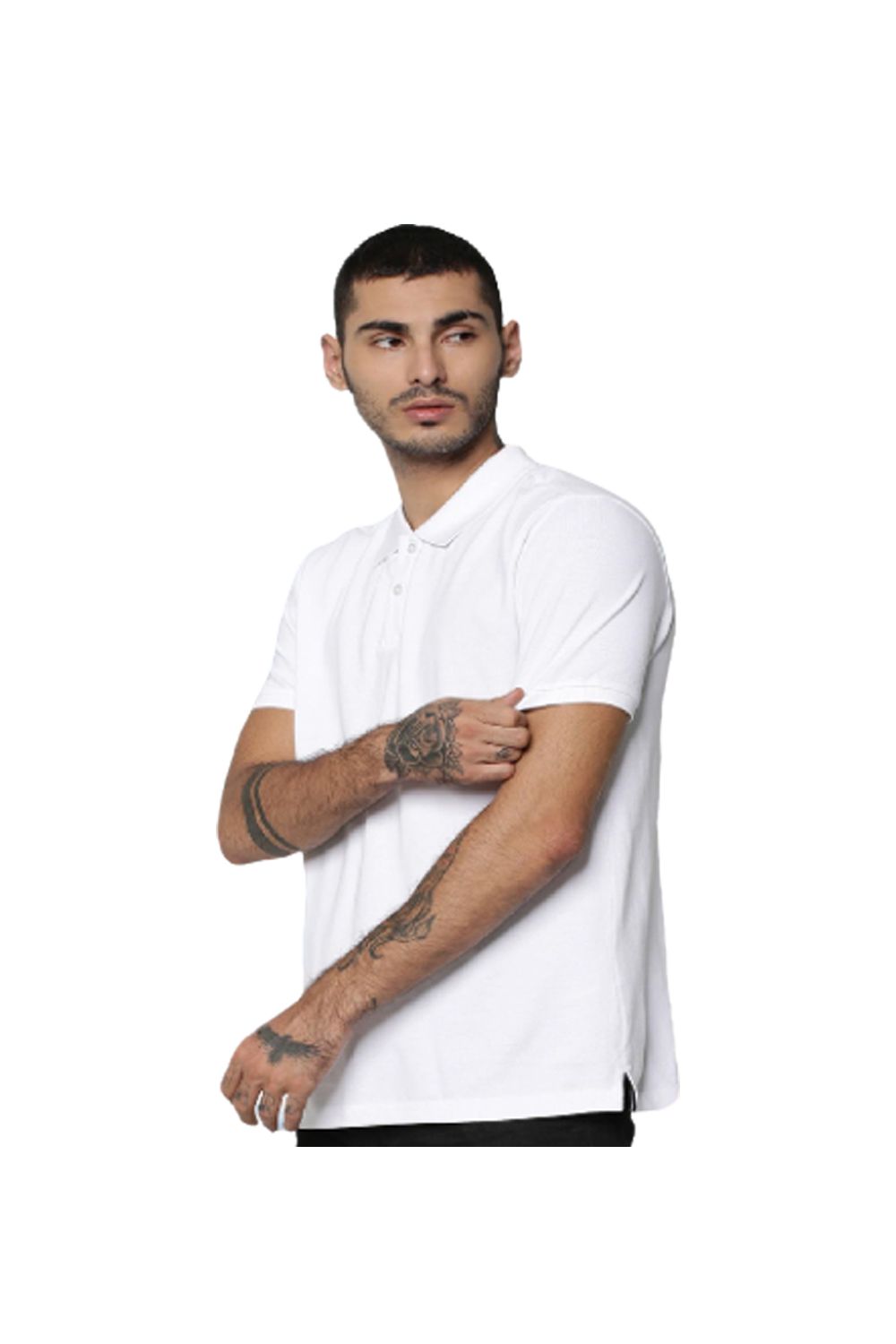 Jack&Jones Men's Jacquard Solid Polo T-Shirt White