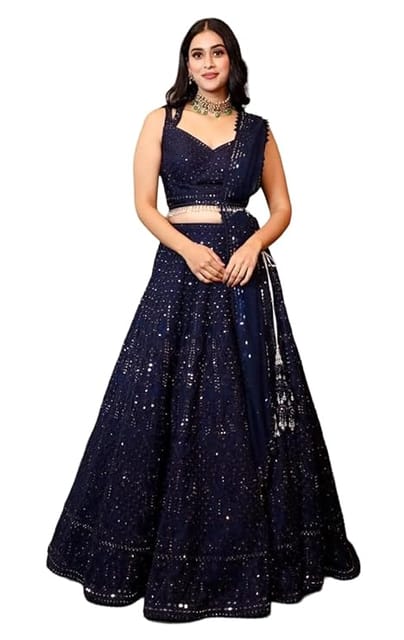 Fashion Basket Women's Georgette Semi-stitched Lehenga choli