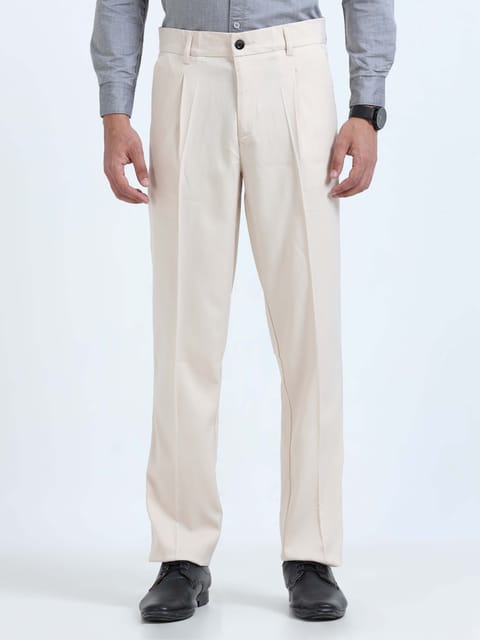 Men Bon Voyage Pleat Pant-Cream