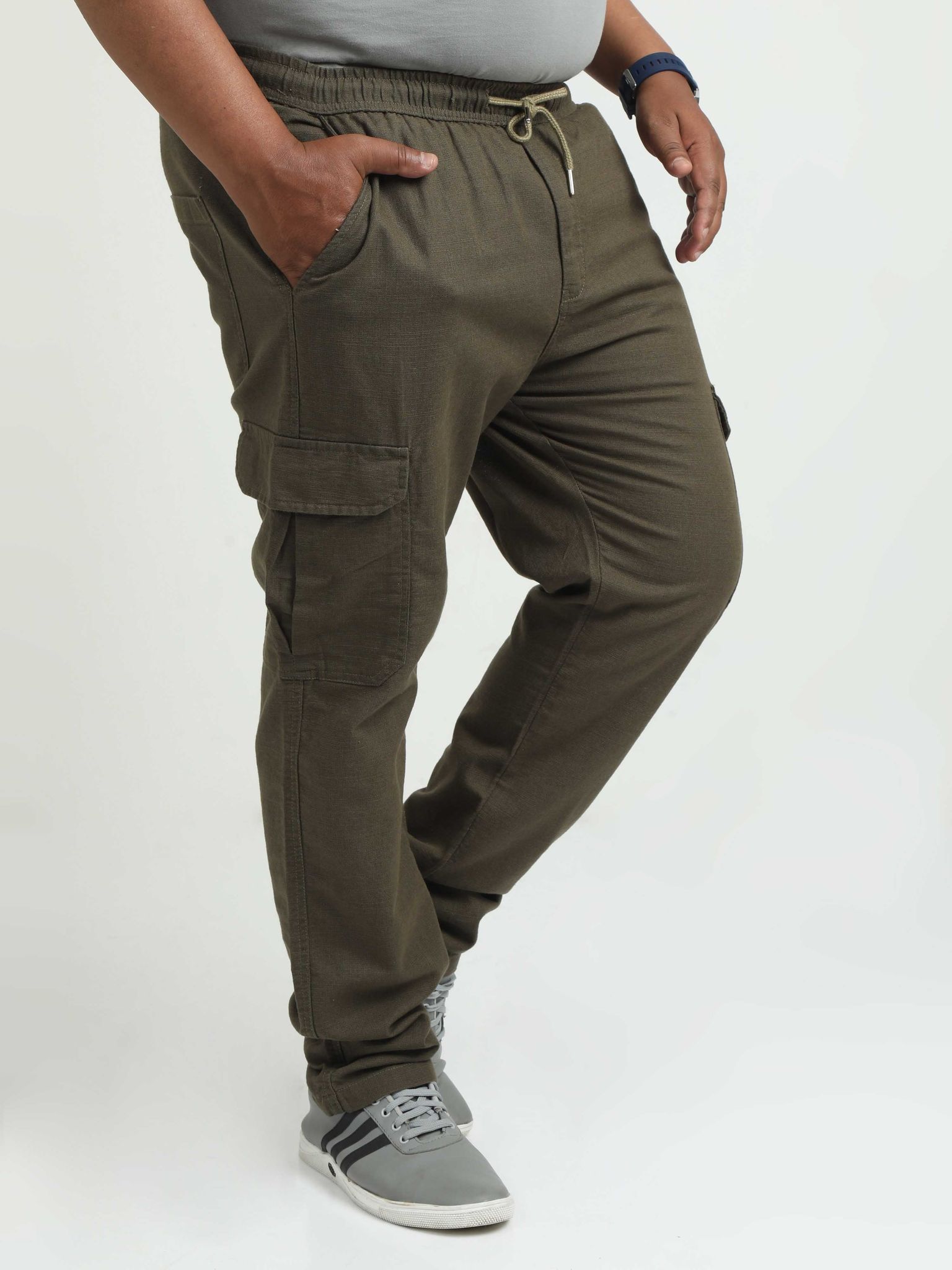 Men Lazy Linen Plus - Olive