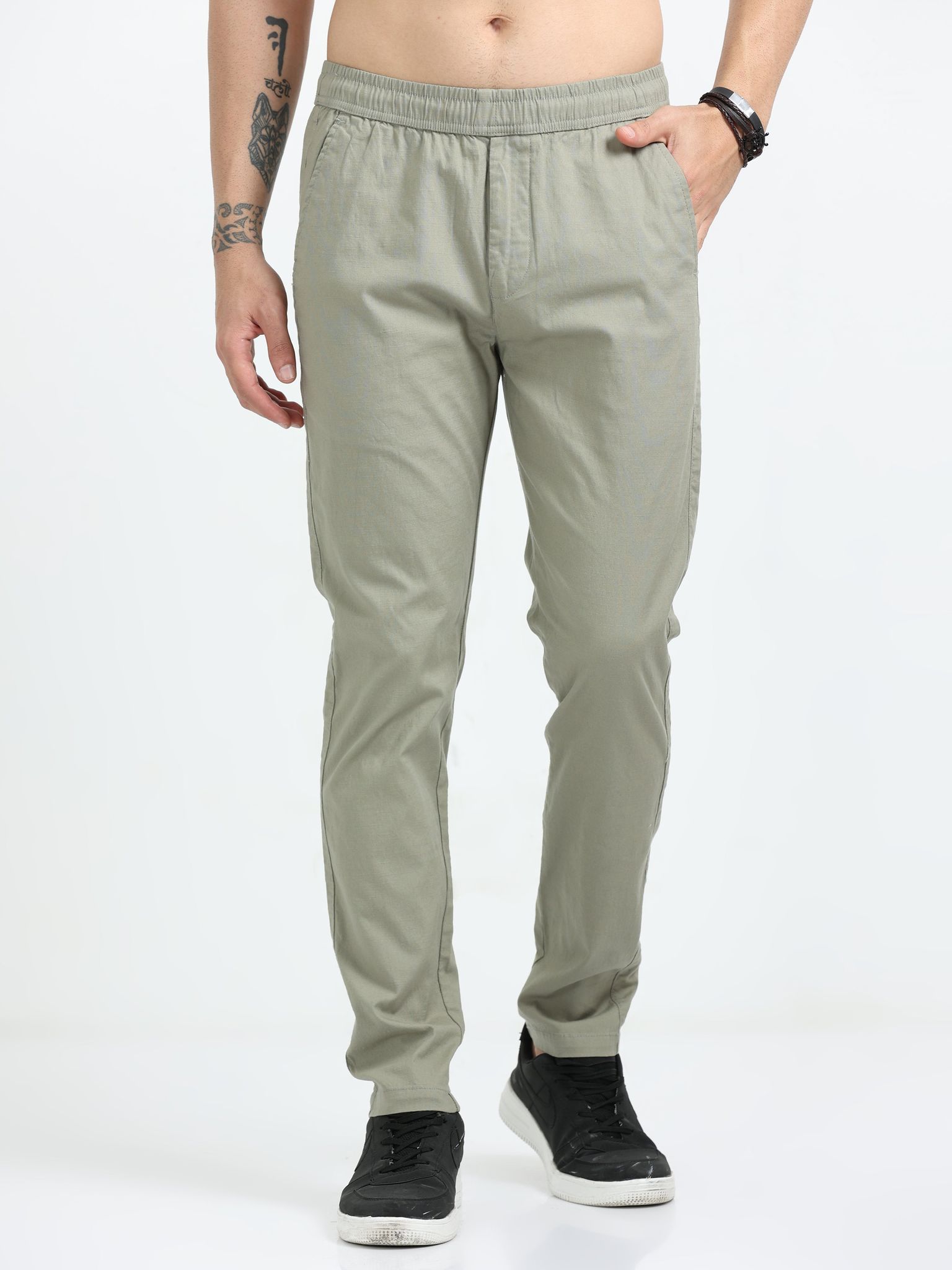 Lazy Linen Comfy Trouser - Olive