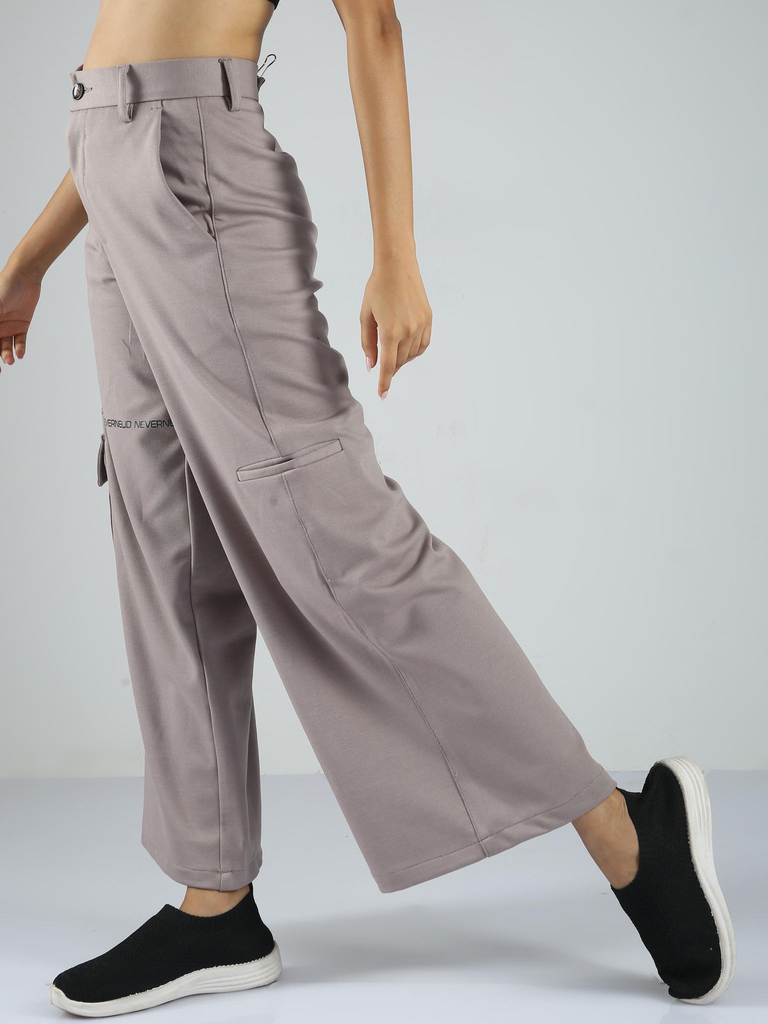 Women Flare Pants- Stone