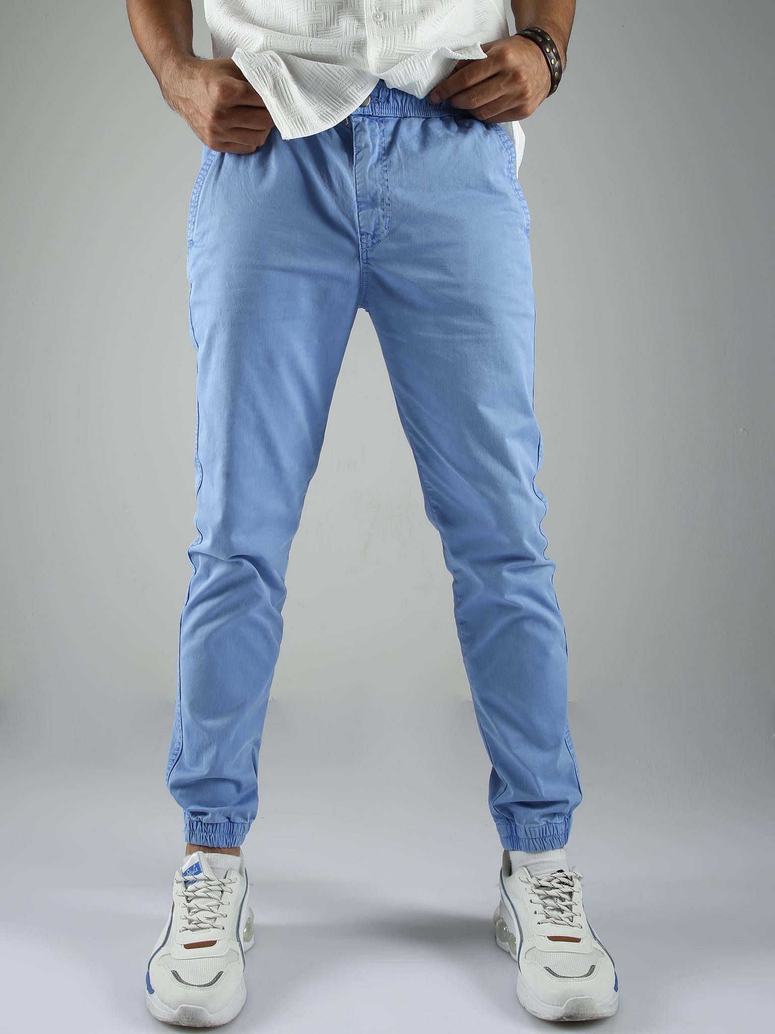 Men Joggers-Light Blue