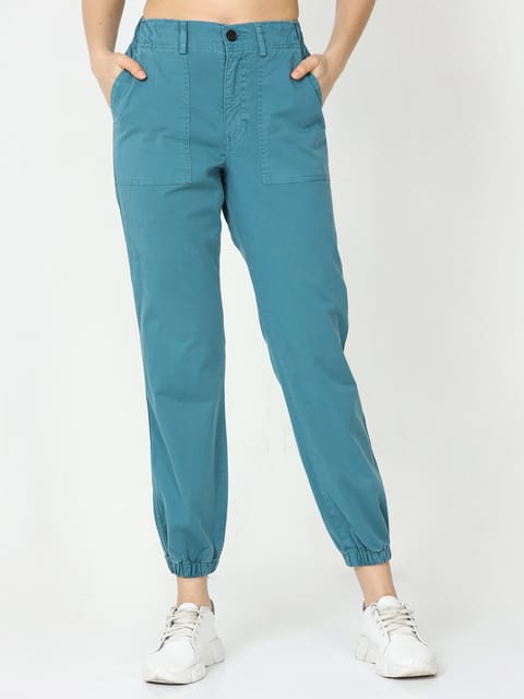 Women Vintage Mint Jogger Pants