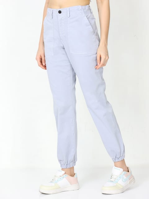 Women Vintage Blue Stone Jogger Pants