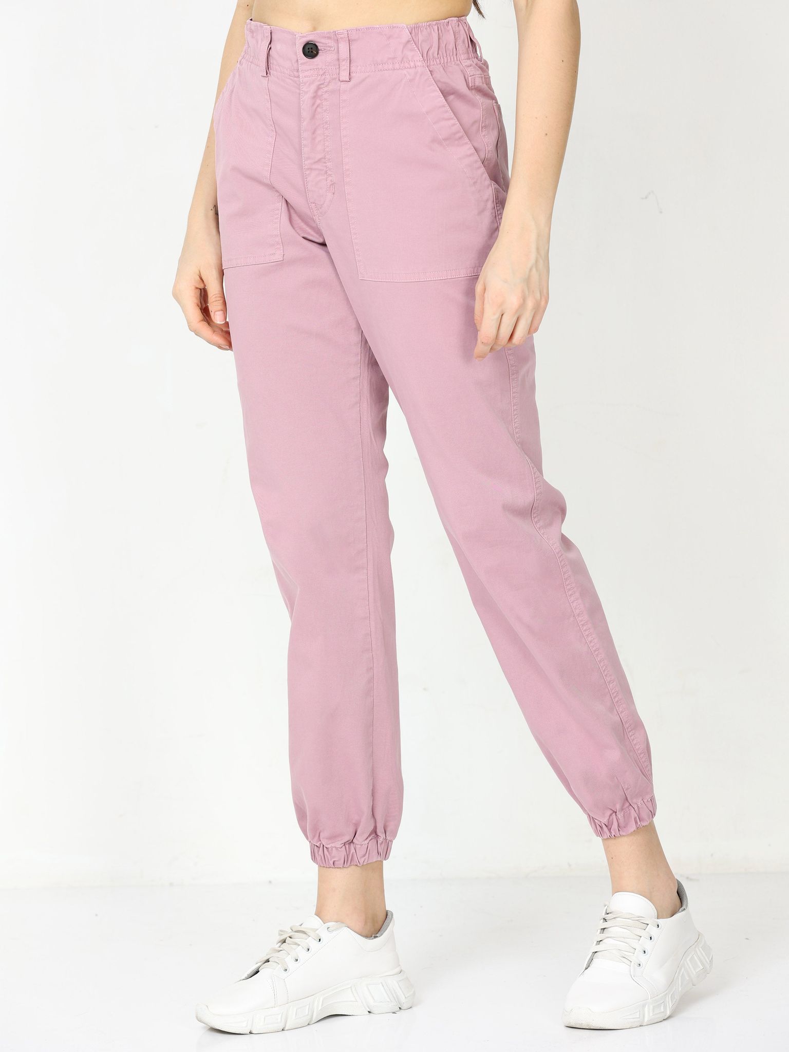 Women Vintage Pink Jogger Pants