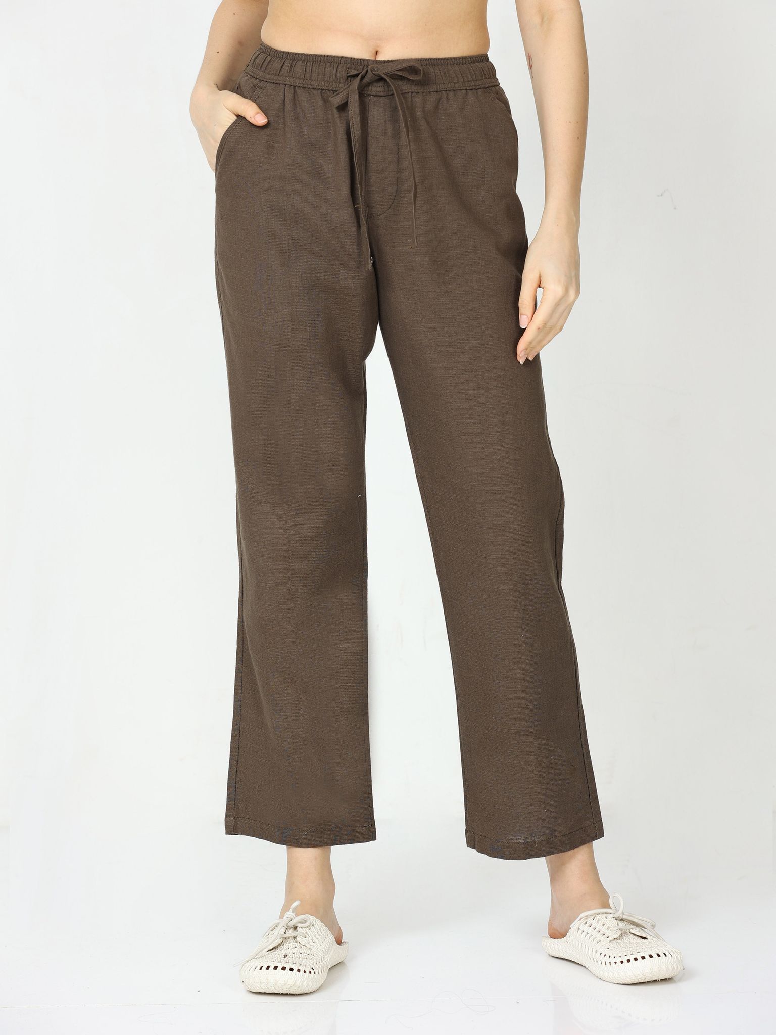 Women Lazy Linen Fern Pants