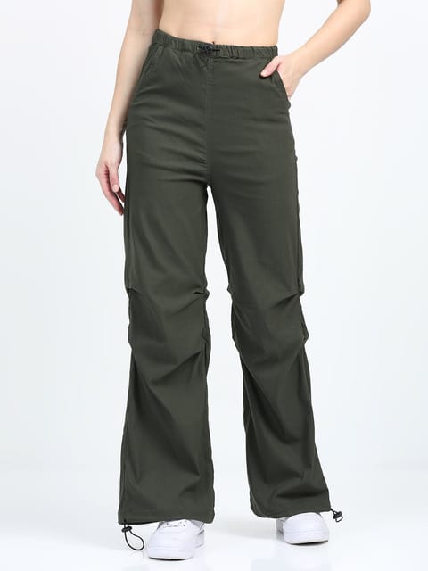 Women Parachute Trouser-Olive