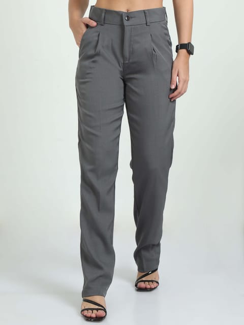 Women Bon Voyage Pleat Pant-Dk Grey