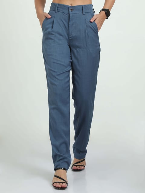 Women Bon Voyage Pleat Pant-Royal Blue